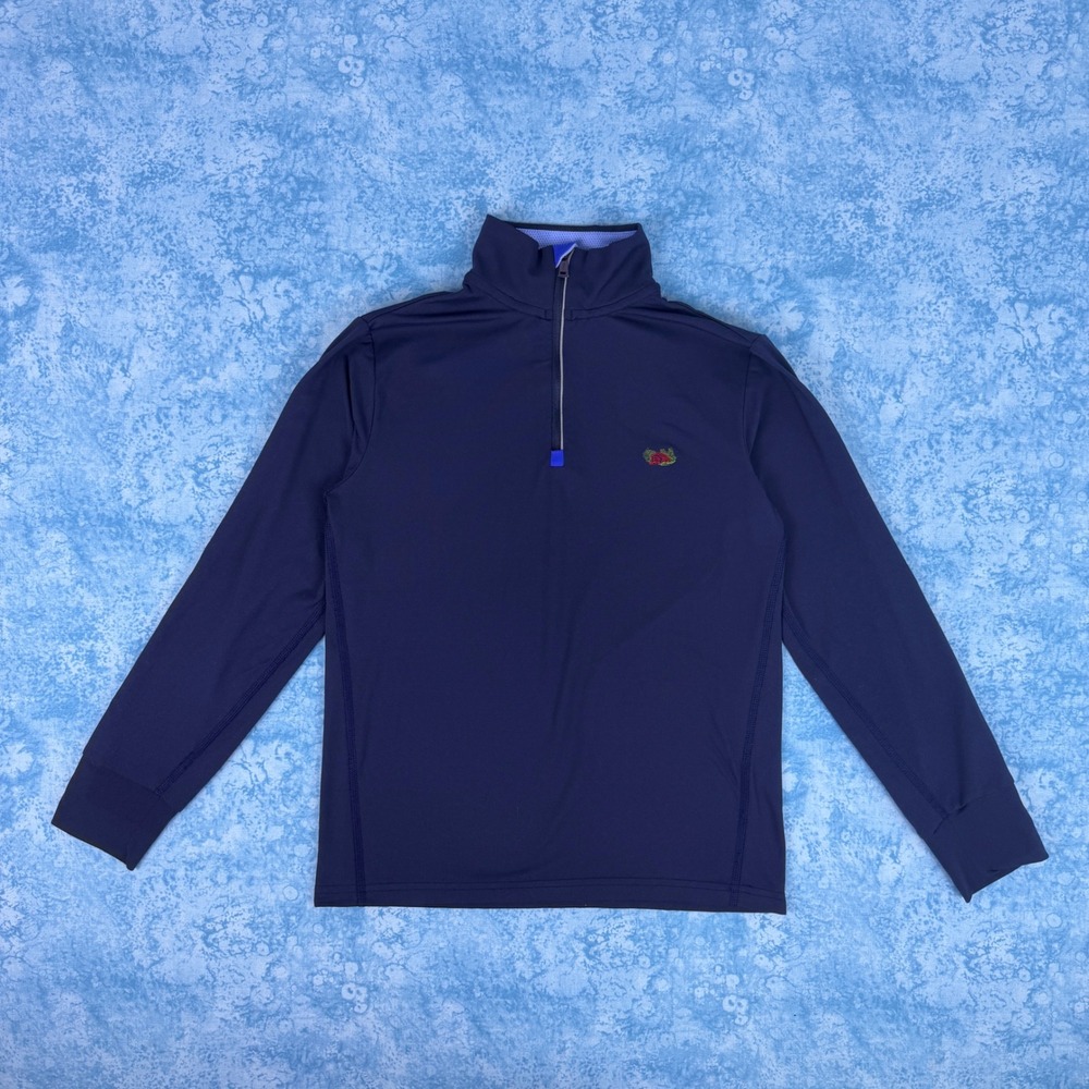 Polo Ralph Lauren Kids Navy Blue 1/4 Zip Pullover Wicking Shirt Size S 8